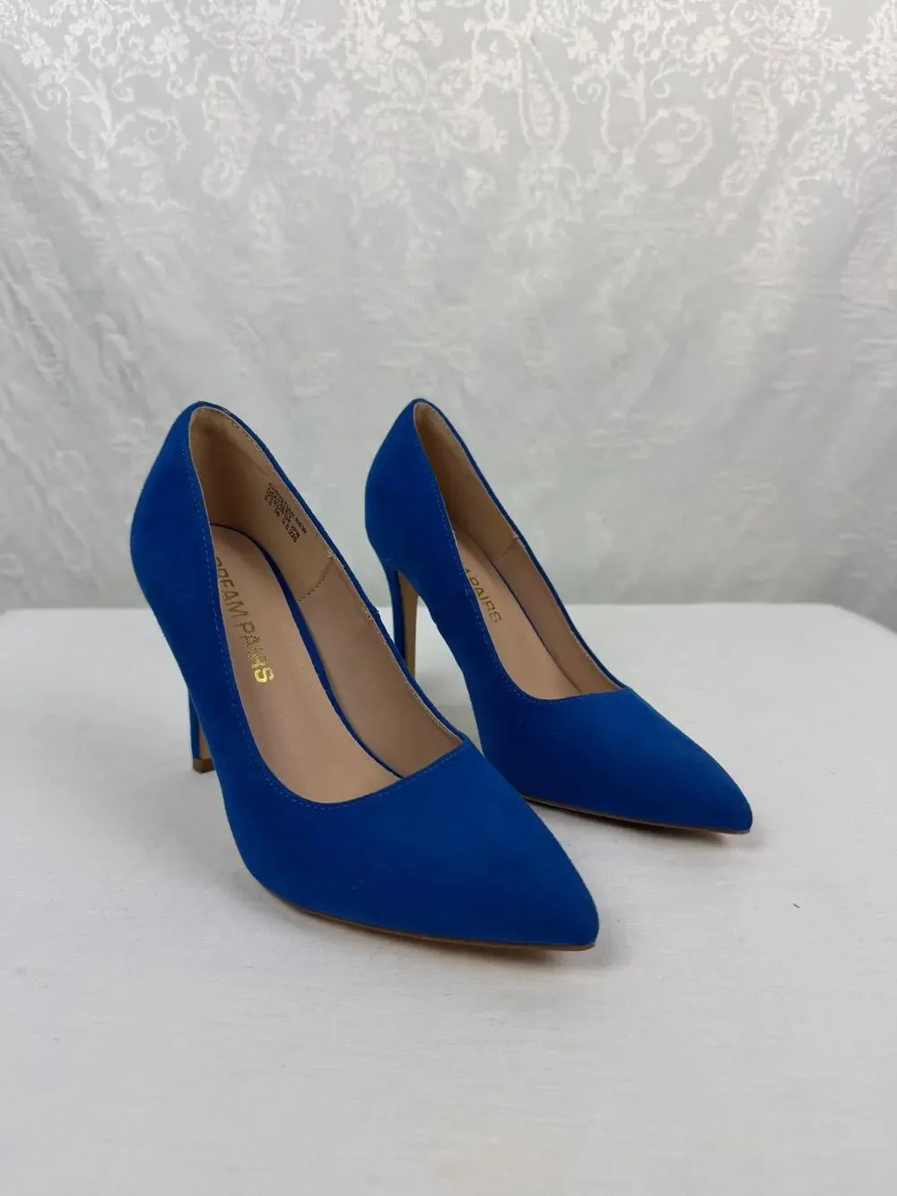 Dream Pairs Royal Blue Suede Pointed Toe Pumps Size 5.5
